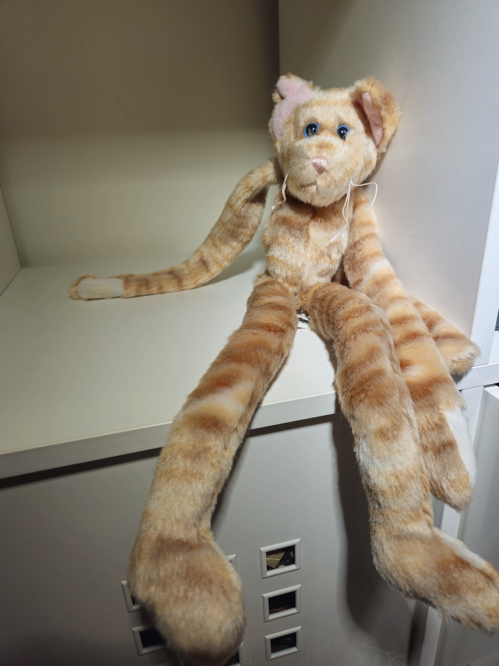 Fiesta Orange Tabby Plush Cat with Long  Legs And  Velcro Arms